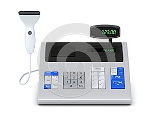 Cash register and barcode reader