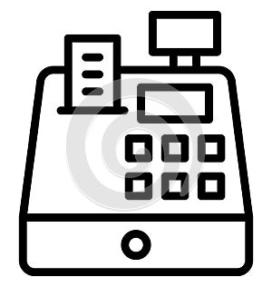 Cash register, cash till Isolated Vector Icon That can be easily edited in any size or modified.