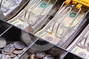 Cash Register Drawer Close Up