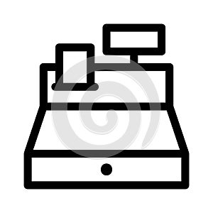 Cash Register icon, linear style pictogram isolated on white background
