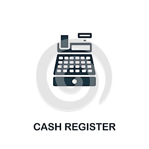 Cash Register icon. Monochrome simple line Online Store icon for templates, web design and infographics