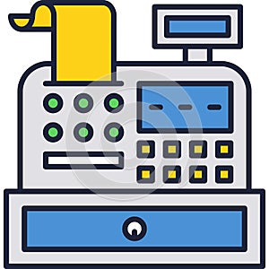 Cash register icon vector money check machine