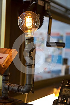 Cash register, lighting, retro, industrial style, tungsten bulb,