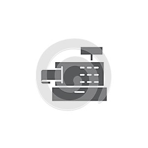 Cash register line icon outline vector sign linear style pictogram isolated on white symbo