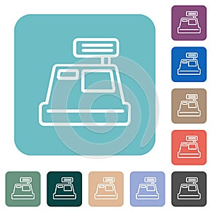 Cash register outline rounded square flat icons photo