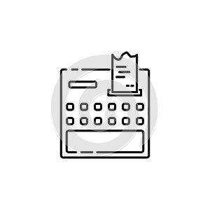 Cash register premium line icon. Simple high quality pictogram. Modern outline style icons. Stroke vector illustration on a white