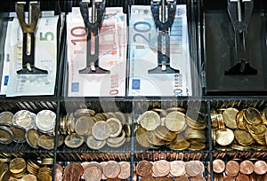 Cash register-Till- with Euro money