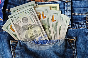 Cash for a rest in a jeans