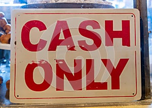 CASH ONLY Sign