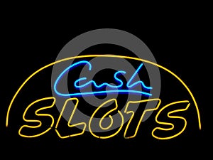 Cash slots neon sign