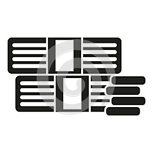 Cash stack money icon simple vector. Bank safe credit