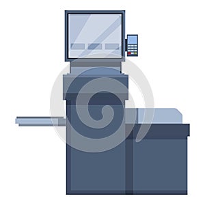 Cash terminal shop icon cartoon vector. Self service