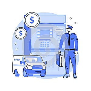 Cash-in-transit abstract concept vector illustration.