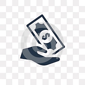 Cash vector icon isolated on transparent background, Cash trans