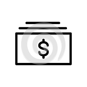 Cash  vector thin line icon