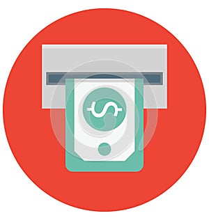 Cash Withdrawal Color Vector icon which can be easily modified or edit