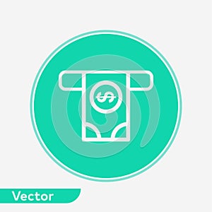 Cash withdrawal vector icon sign symbol