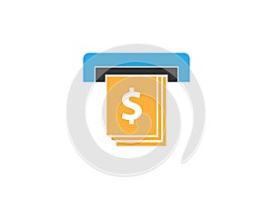 Cash withdrawals at ATM icon template