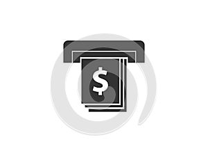 Cash withdrawals at ATM icon template