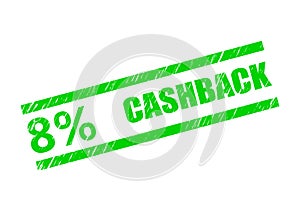 Cashback 8% Guaranteed Label. Rubber Stamp Template