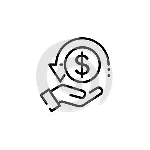 Cashback icon, return money, cash back rebate icon vector illustration logo template photo