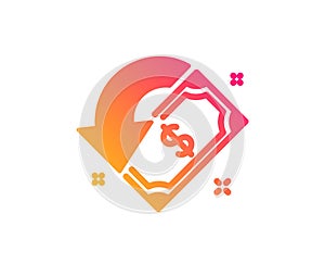 Cashback icon. Send or receive money sign. Vector