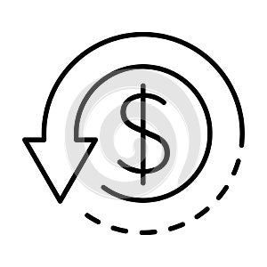 Cashback icon vector, return money, cash back rebate for graphic design, logo, website, social media, mobile app, UI illustration