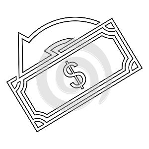 Cashback line icon. Send or receive money sign. Quality design element. Classic style cashback. Editable stroke. Vector