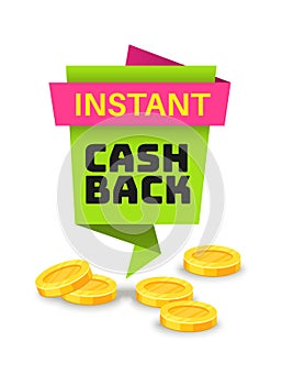 Cashback money. Business promotion offer sticker of refund cash isolated vector icon