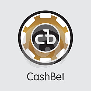 Cashbet Cryptographic Currency - Vector Trading Sign.