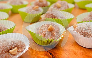 Cashew balls  Cajuzinho . Typical Brazilian sweet. Brazilian food.