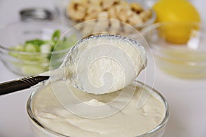 Cashew mayo upclose photo