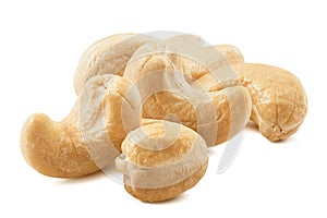 Cashew nut group isolated on white background photo