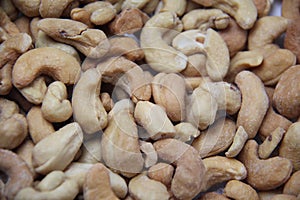 Cashew nuts (Anacardium occidentale). Full screen. photo