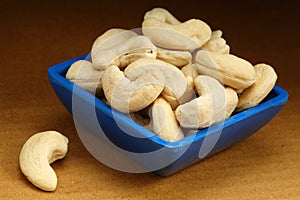 Cashew nuts on bowl