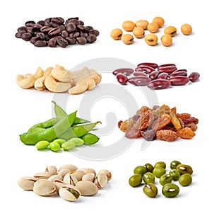 Cashew Nuts, green beans, soy beans, coffee beans,Pistachios,kidney beans,raisin