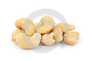 Cashew nuts isolated on the white