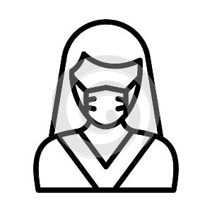 Cashier Wearing mask Vector Icon which can easily modify or edit photo