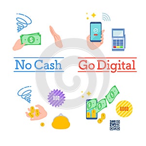 Cashless flat_no cash go digital