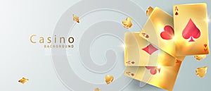 Casino background design 3D Gold Luxurious Vector Illustration Vip