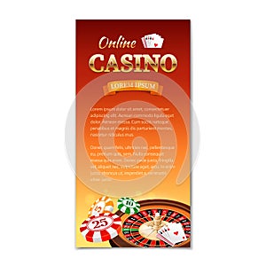 Casino background. Vertical banner, flyer