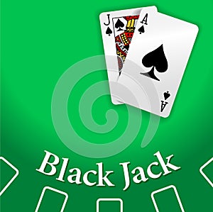 Casino BlackJack Table playing cards