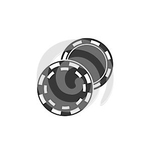 Casino chip flat icon poker chip vector icon