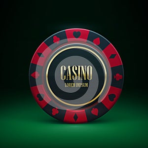Casino chip with place for textrealistic theme photo