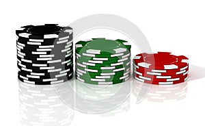 Casino chip`s stack. 3D Illustration photo