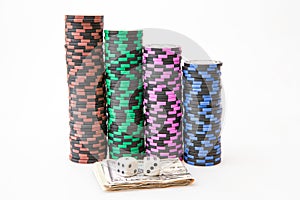 Casino chips with Dollar
