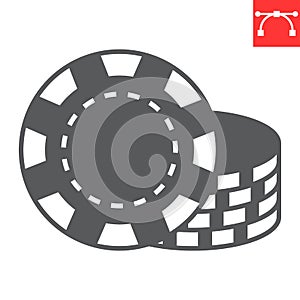 Casino chips glyph icon