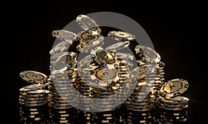 Casino chips made of gold and set diamonds