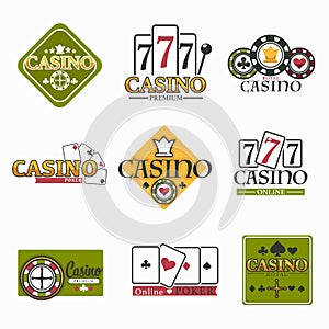 Casino club and gambling isolated icon poker and roulette