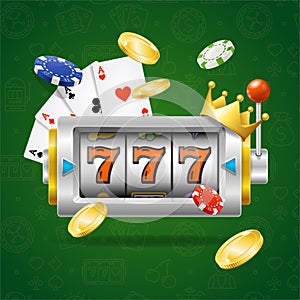 Casino Concept Slot Machine. Vector